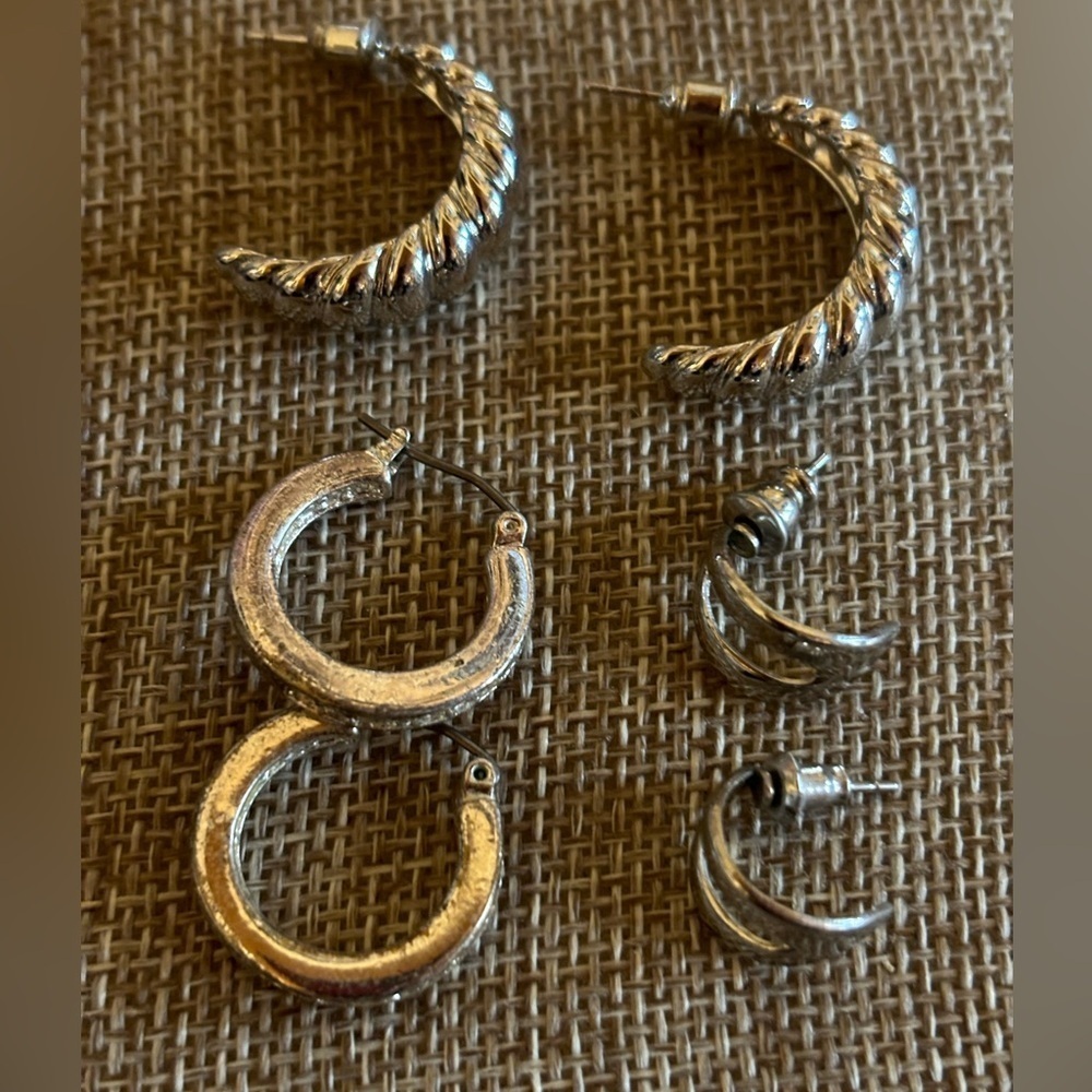 Silver tone Earrings bundled